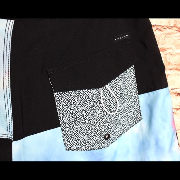 Rusty | Men’s Color Block Tie Dye Swim Trunks - Picture 6 of 6